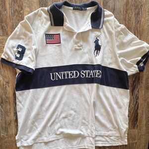 COPY - Polo Ralph Lauren Polo Shirt Men's Large Blue Big Pony USA Custom Fit 3X